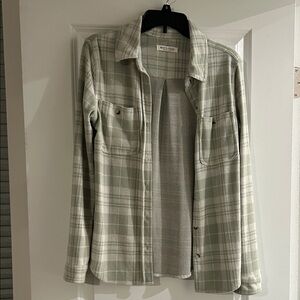 Workshop Republic Clothing Light Green Plaid Shirt